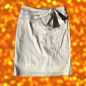 NWT Mocha Color 50% Silk Skirt Size 38 Appr 4 US Ruching At Waist Sheen Fabric